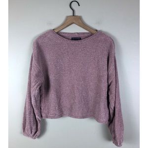 American Eagle Oversized Crop Chenille Sweater XS